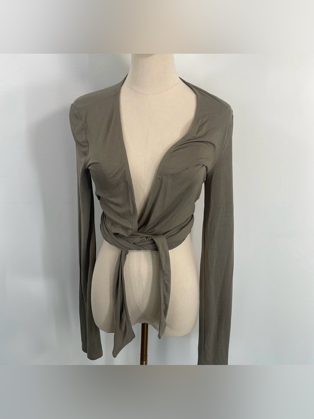 Free People Beach Olive Wrap Surplice Top Sz S